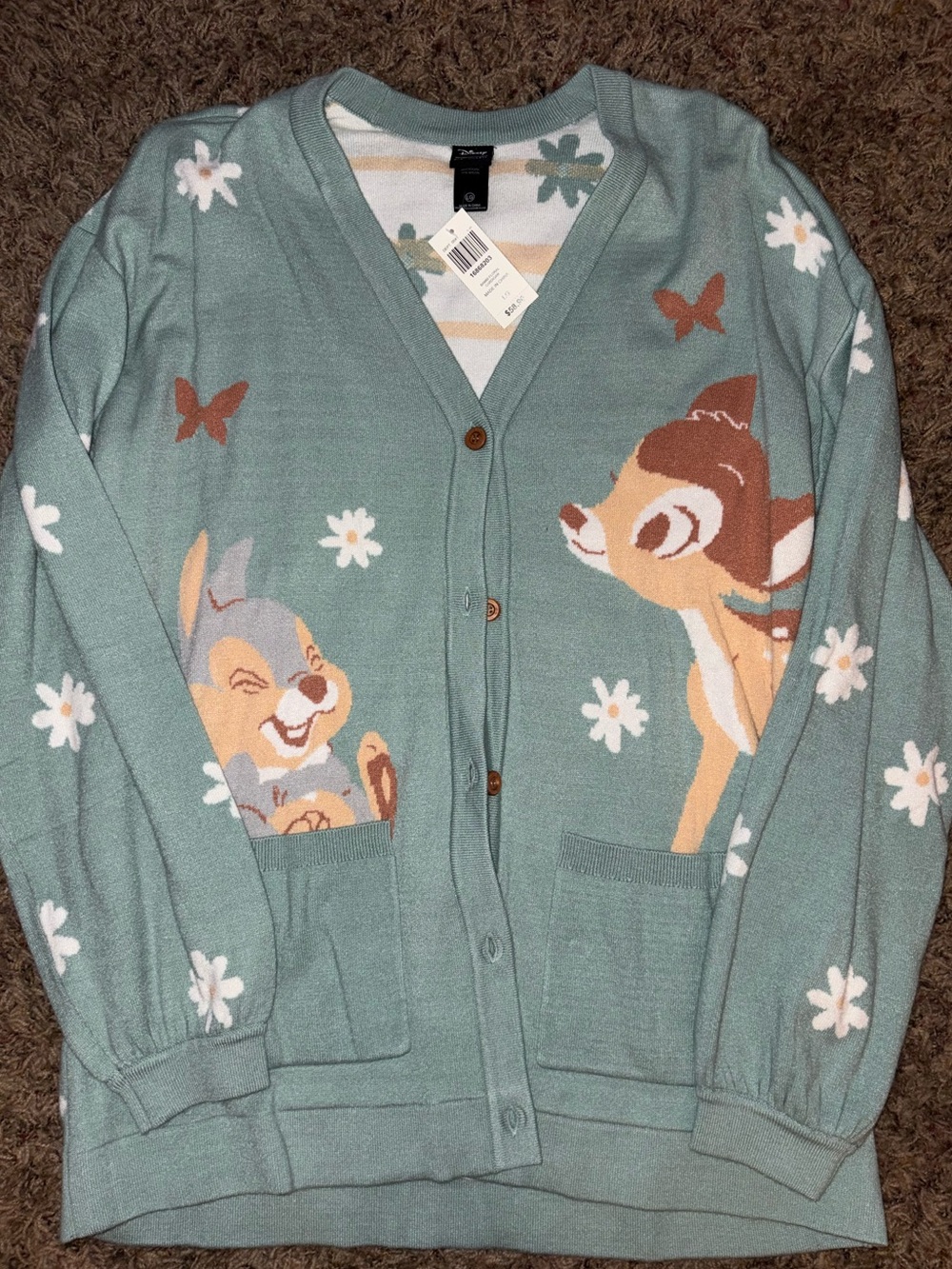 Disney Bambi 80th Anniversary Thumper & Bambi Floral Cardigan Sweater